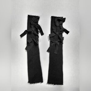 My Violet / Foxblood Black Bow Leg Warmers